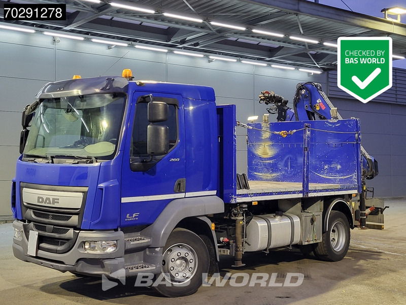 DAF LF 260 LF 4X2 Hiab 111 B-2 HIDUO Crane Kran Remote control Automatic ACC Euro 6 - Dropside/ Flatbed truck, Crane truck: picture 1 DAF LF 260 LF 4X2 Hiab 111 B-2 HIDUO Crane Kran Remote control Automatic ACC Euro 6 - Dropside/ Flatbed truck, Crane truck: picture 1