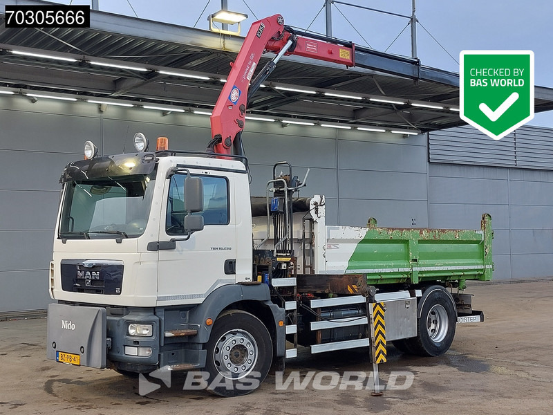 MAN TGM 18.290 4X2 HMF1035-K2 Crane Kran 6m3 3-side tipper Automatic Euro 5 - Tipper, Crane truck: picture 1 MAN TGM 18.290 4X2 HMF1035-K2 Crane Kran 6m3 3-side tipper Automatic Euro 5 - Tipper, Crane truck: picture 1