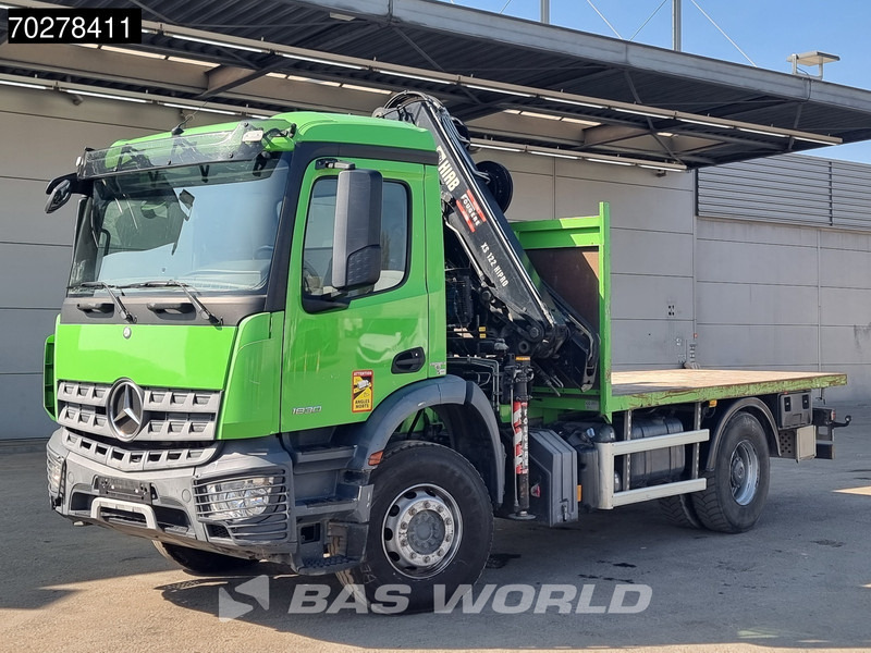 Dropside/ Flatbed truck, Crane truck Mercedes-Benz Arocs 1830 4X2 Hiab 122 ES-3 HIPRO Kran Crane Big-Axle Euro 6: picture 7