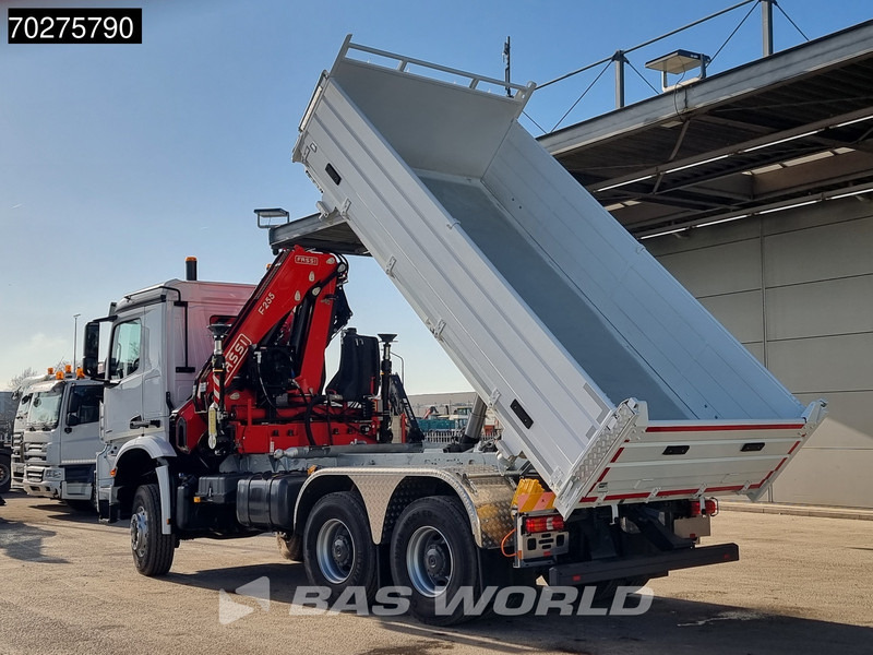 New Tipper, Crane truck Mercedes-Benz Arocs 3348 6X6 Full Steel Retarder Fassi 25T/M Crane Kran Euro 6: picture 13