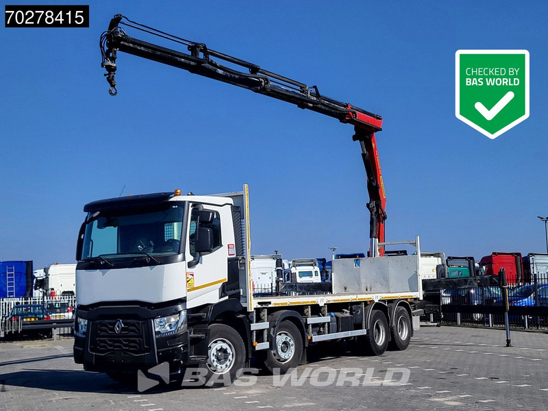 Renault C 430 8X4 Palfinger 22002 EH kran Crane Big-Axle steel suspension Euro 6 - Dropside/ Flatbed truck, Crane truck: picture 1 Renault C 430 8X4 Palfinger 22002 EH kran Crane Big-Axle steel suspension Euro 6 - Dropside/ Flatbed truck, Crane truck: picture 1