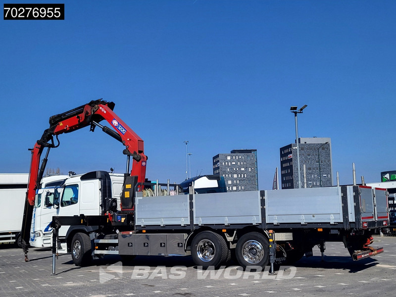 Dropside/ Flatbed truck, Crane truck Volvo FM 450 6X2 HMF3220 K5 + Jib K5 Crane Kran Lift-Steering Axle VEB+ Automatic: picture 14