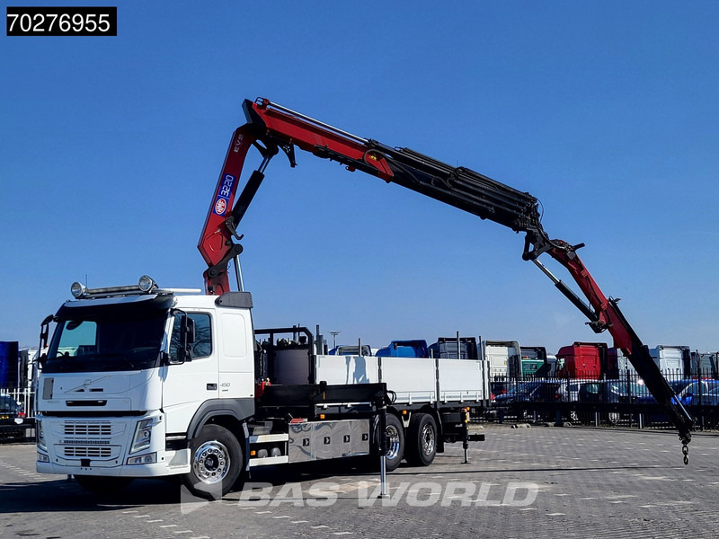 Dropside/ Flatbed truck, Crane truck Volvo FM 450 6X2 HMF3220 K5 + Jib K5 Crane Kran Lift-Steering Axle VEB+ Automatic: picture 5