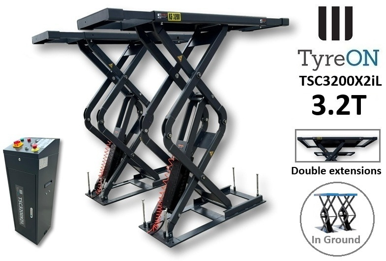 TSC3500X2iL in floor scissor lift - double extensions- Platform length up to 224 cm - also for longer vehicles - Workshop equipment: picture 1 TSC3500X2iL in floor scissor lift - double extensions- Platform length up to 224 cm - also for longer vehicles - Workshop equipment: picture 1