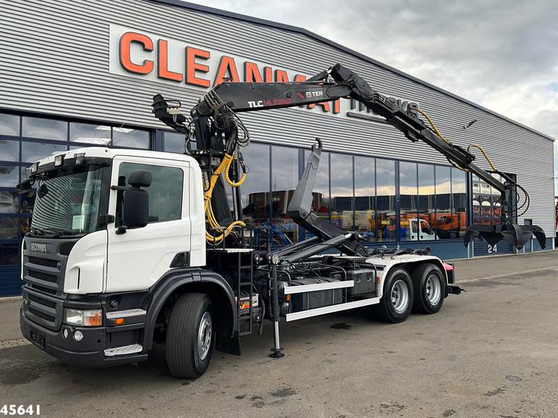Scania P 380 Terex 14 Tonmeter laadkraan - Hook lift truck, Crane truck: picture 1 Scania P 380 Terex 14 Tonmeter laadkraan - Hook lift truck, Crane truck: picture 1