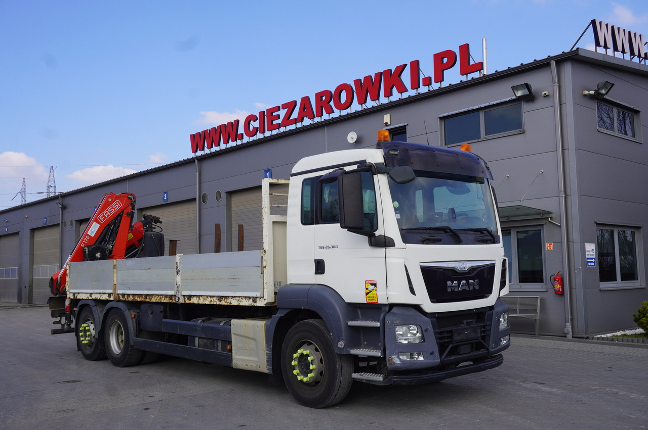 MAN TGS 26.360 Flatbed / Fassi F175 7.7 T / steered 3rd axle - Crane truck: picture 2 MAN TGS 26.360 Flatbed / Fassi F175 7.7 T / steered 3rd axle - Crane truck: picture 2