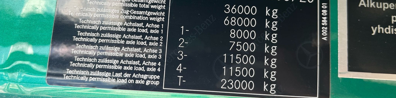 Mercedes-Benz Arocs 3563 8 × 4 / 630 HP / steered axle / Logging superstructure - Timber truck: picture 2 Mercedes-Benz Arocs 3563 8 × 4 / 630 HP / steered axle / Logging superstructure - Timber truck: picture 2