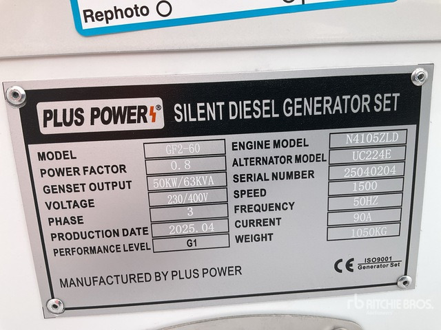 2025 Plus Power GF2-60 60 kVA (Unused) Generator Set - Generator set: picture 1 2025 Plus Power GF2-60 60 kVA (Unused) Generator Set - Generator set: picture 1