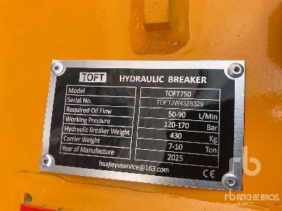 TOFT TOFT750 (Unused) - Hydraulic hammer: picture 2 TOFT TOFT750 (Unused) - Hydraulic hammer: picture 2