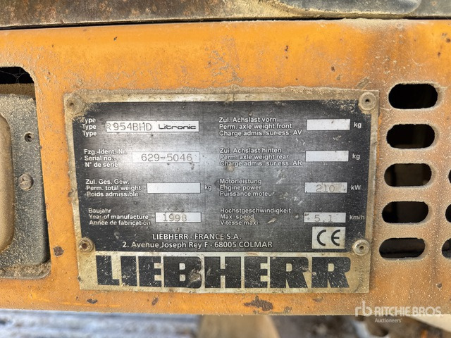 1998 Liebherr R954B HD Litronic Pelle Sur Chenilles Tracked Excavator - Crawler excavator: picture 2 1998 Liebherr R954B HD Litronic Pelle Sur Chenilles Tracked Excavator - Crawler excavator: picture 2