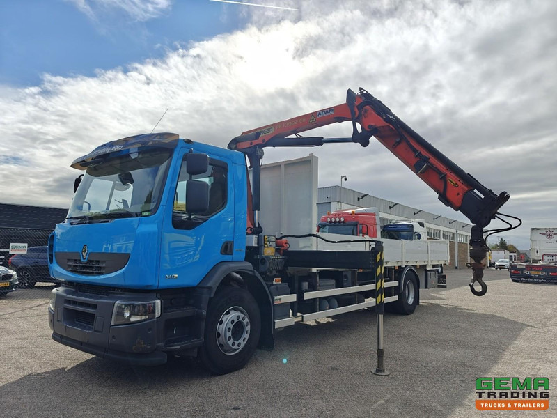 Renault Premium Lander 340 4x2 Dagcab Euro5 - Retarder - Open Laadbak 7.8M + Palfinger PK12002-EH - RadioGrafisch - Dropside/ Flatbed truck, Crane truck: picture 1 Renault Premium Lander 340 4x2 Dagcab Euro5 - Retarder - Open Laadbak 7.8M + Palfinger PK12002-EH - RadioGrafisch - Dropside/ Flatbed truck, Crane truck: picture 1