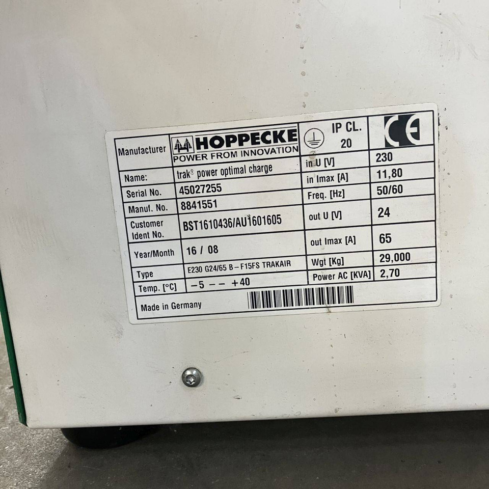 Hoppecke E230 G24/65 B-F15FS Trak power Optimal Charge (4) - Spare parts for Material handling equipment: picture 5 Hoppecke E230 G24/65 B-F15FS Trak power Optimal Charge (4) - Spare parts for Material handling equipment: picture 5