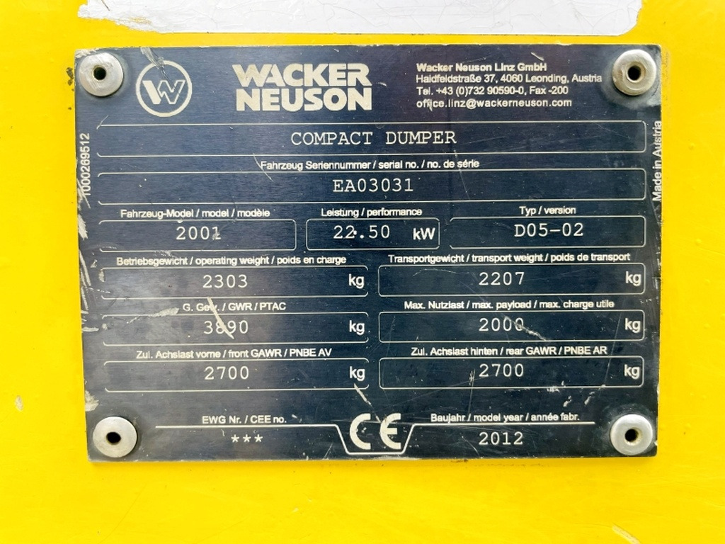 Neuson 2001 Selbstlader (4058) - Mini dumper: picture 4 Neuson 2001 Selbstlader (4058) - Mini dumper: picture 4
