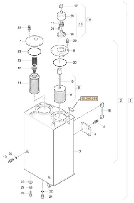 Case 3LML03100 - 31ML01018CG (HYDRAULIC TANK) - Fuel tank for Construction machinery: picture 2 Case 3LML03100 - 31ML01018CG (HYDRAULIC TANK) - Fuel tank for Construction machinery: picture 2