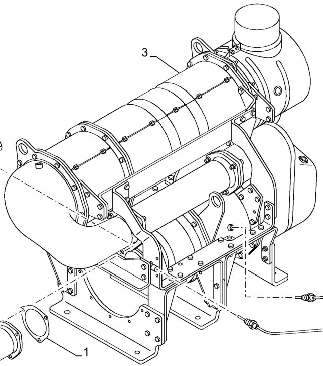 Case 51600466 - Muffler for Construction machinery: picture 1 Case 51600466 - Muffler for Construction machinery: picture 1