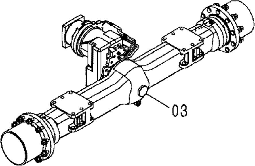 Hitachi 4457336 - 4472020107 - Rear axle for Construction machinery: picture 1 Hitachi 4457336 - 4472020107 - Rear axle for Construction machinery: picture 1