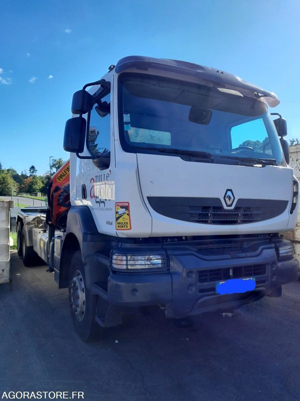 RENAULT KERAX - POLYBENNE GRUE - 2008 - Hook lift truck, Crane truck: picture 1 RENAULT KERAX - POLYBENNE GRUE - 2008 - Hook lift truck, Crane truck: picture 1