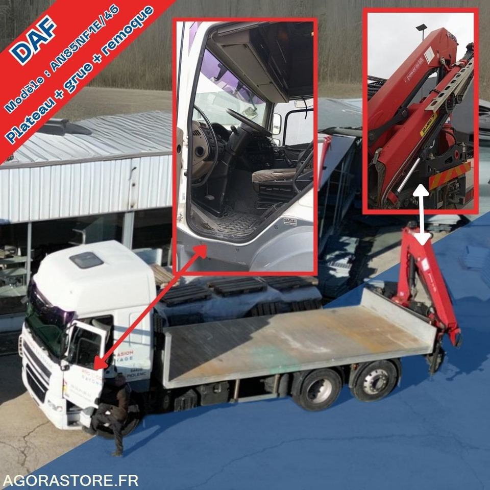 Camion DAF plateau avec grue HMF + Remorque Lecitrail – Prêt à travailler ! - Truck: picture 2 Camion DAF plateau avec grue HMF + Remorque Lecitrail – Prêt à travailler ! - Truck: picture 2
