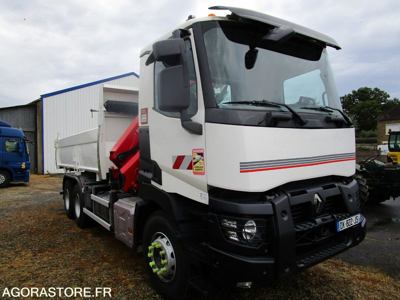 Porteur bibenne grue Renault C380 - 2015 - 320 000km - TRES BON ETAT - Truck: picture 2 Porteur bibenne grue Renault C380 - 2015 - 320 000km - TRES BON ETAT - Truck: picture 2