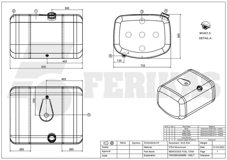 New Fuel tank for Truck Mercedes-Benz: picture 7 New Fuel tank for Truck Mercedes-Benz: picture 7