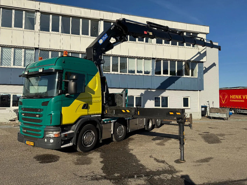 Scania G440 8X2 EURO 6 HMF 8520 + REMOTE CONTROL TWISTLOCKS - Crane truck: picture 1 Scania G440 8X2 EURO 6 HMF 8520 + REMOTE CONTROL TWISTLOCKS - Crane truck: picture 1