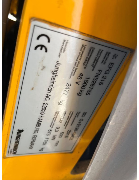 Electric forklift Jungheinrich EFG215 EFG215 triplo460 freelift sideshift 2016 heftruck forklift electrisch: picture 15