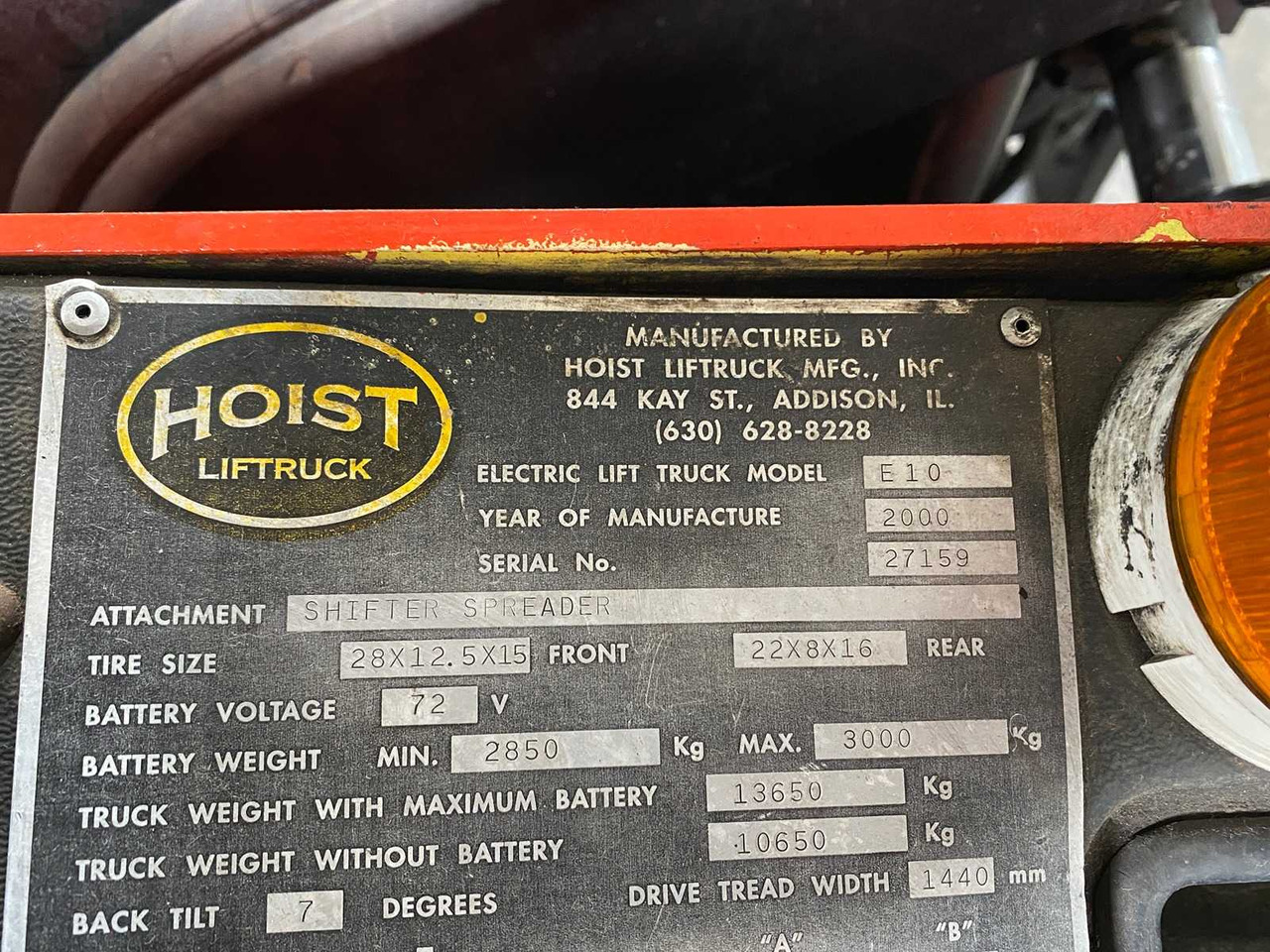 Forklift HOIST - E10 ELECTRIC - 10.000KG LIFTING CAPACITY, FORK POSITIONER - FORKLIFT: picture 11 Forklift HOIST - E10 ELECTRIC - 10.000KG LIFTING CAPACITY, FORK POSITIONER - FORKLIFT: picture 11