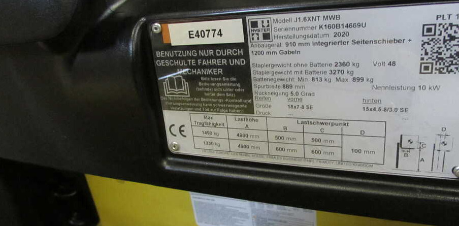 Hyster J 1.6 XNT (MWB) - Electric forklift: picture 4 Hyster J 1.6 XNT (MWB) - Electric forklift: picture 4
