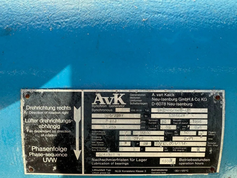 AVK 450 kVA generatordeel Alternator as New ! 196 hours - Generator set: picture 4 AVK 450 kVA generatordeel Alternator as New ! 196 hours - Generator set: picture 4