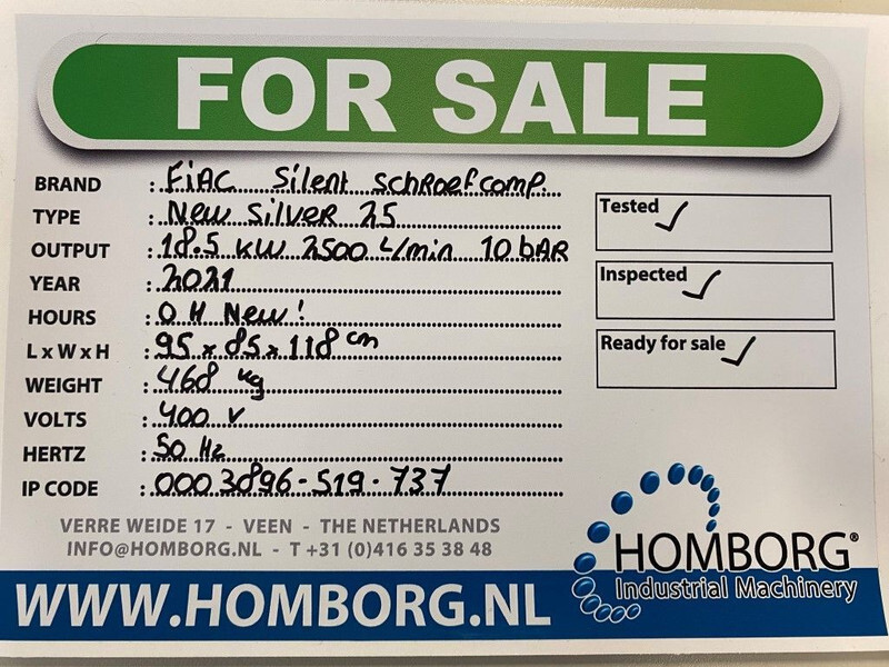 Fiac New Silver 25 Silent 18.5 kW 2500 L / min 10 Bar Elektrische Schroefcompressor - Air compressor: picture 2 Fiac New Silver 25 Silent 18.5 kW 2500 L / min 10 Bar Elektrische Schroefcompressor - Air compressor: picture 2