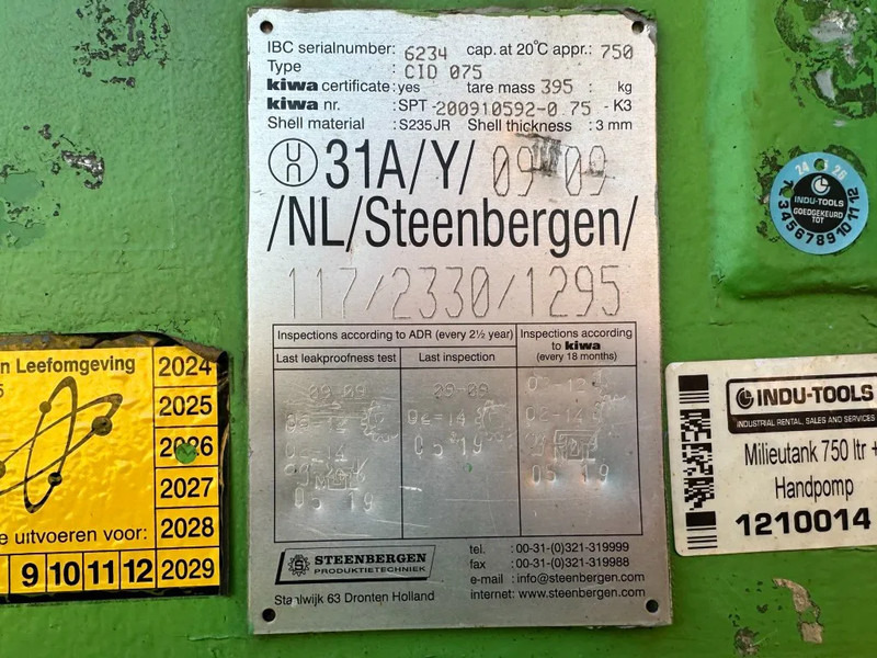 Kiwa IBC Steenbergen 750 liter Dieseltank met Handpomp Milieutank - Shipping container: picture 3 Kiwa IBC Steenbergen 750 liter Dieseltank met Handpomp Milieutank - Shipping container: picture 3