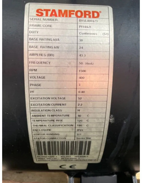 Stamford 30 kVA generatordeel PI144J1 - Generator set: picture 2 Stamford 30 kVA generatordeel PI144J1 - Generator set: picture 2