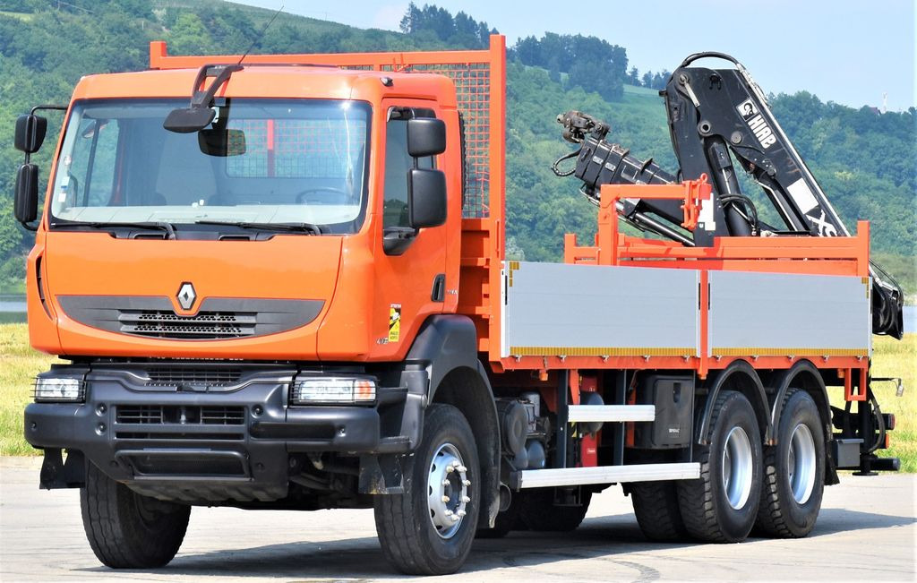 Renault KERAX 410 * HIAB 144 B-3 HIDUO / 6x4 * TOP - Crane truck, Dropside/ Flatbed truck: picture 4 Renault KERAX 410 * HIAB 144 B-3 HIDUO / 6x4 * TOP - Crane truck, Dropside/ Flatbed truck: picture 4