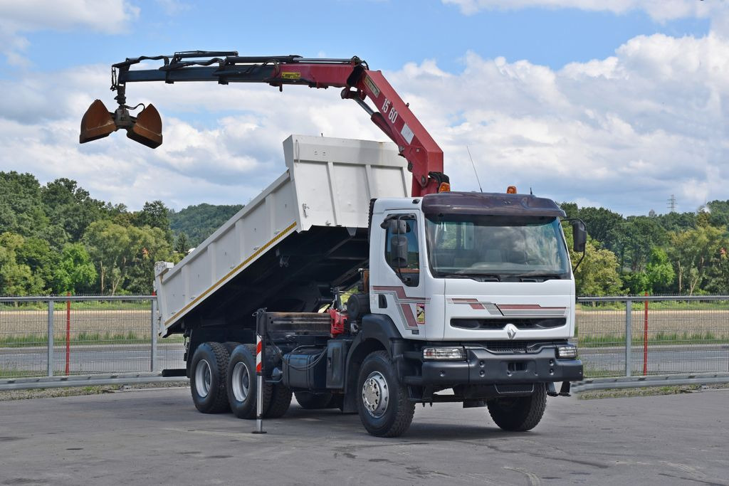 Renault KERAX 420 DXI* HMF 1563 K3 + FUNK/6x4 - Crane truck, Tipper: picture 2 Renault KERAX 420 DXI* HMF 1563 K3 + FUNK/6x4 - Crane truck, Tipper: picture 2