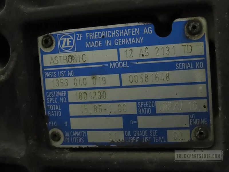 DAF Gearbox & Clutch Parts Versnellingsbak 12AS2131TD DAF - Gearbox for Truck: picture 3 DAF Gearbox & Clutch Parts Versnellingsbak 12AS2131TD DAF - Gearbox for Truck: picture 3