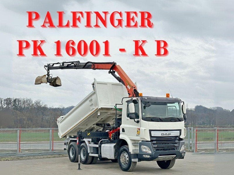 DAF CF 410 * Kipper 4,90 m + PK 16001 - K B * 6x4 - Tipper, Crane truck: picture 1 DAF CF 410 * Kipper 4,90 m + PK 16001 - K B * 6x4 - Tipper, Crane truck: picture 1