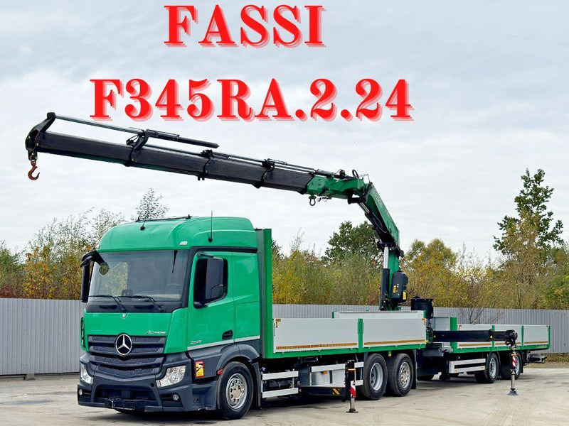 Mercedes-Benz ACTROS 2645* FASSI F345 RA 2.4/FUNK+Anhänger - Dropside/ Flatbed truck, Crane truck: picture 1 Mercedes-Benz ACTROS 2645* FASSI F345 RA 2.4/FUNK+Anhänger - Dropside/ Flatbed truck, Crane truck: picture 1