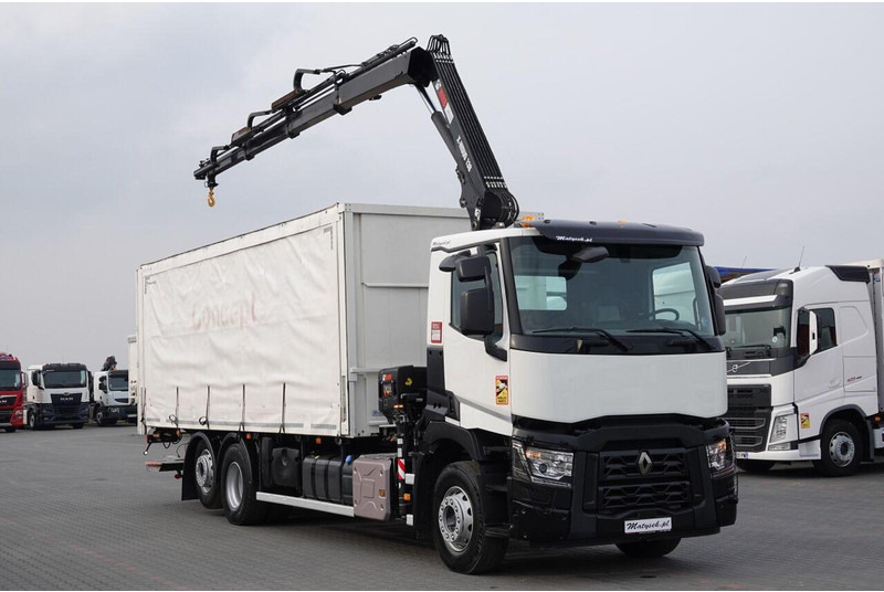 Renault C 380 / 6x2 / SKRZYNIOWY / HDS HIAB 138 B-3 WYSÓW 10,5 M / ROTAT - Curtainsider truck: picture 1 Renault C 380 / 6x2 / SKRZYNIOWY / HDS HIAB 138 B-3 WYSÓW 10,5 M / ROTAT - Curtainsider truck: picture 1