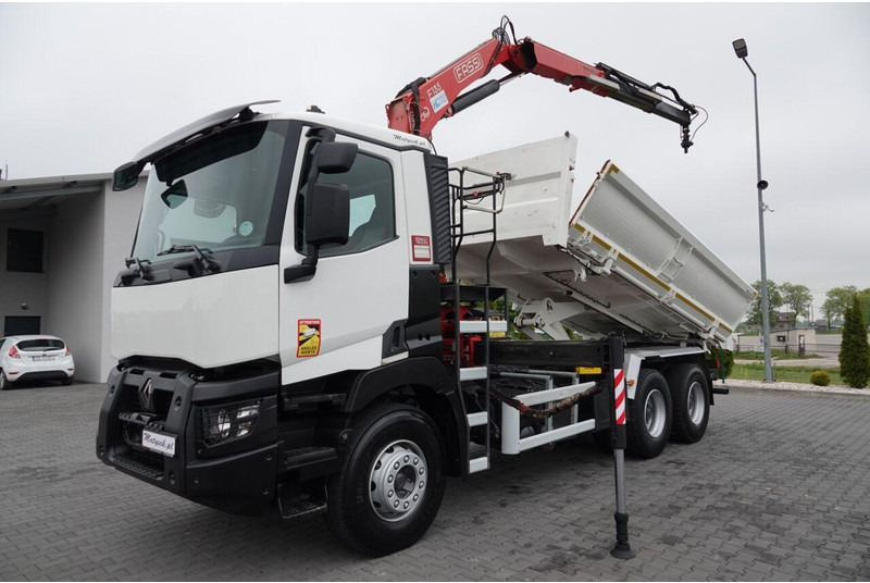 Renault C 380 / 6x4 / WYWROTKA 3 STRONNA + HDS FASSI F135 / HYDROBURTA - Tipper, Crane truck: picture 2 Renault C 380 / 6x4 / WYWROTKA 3 STRONNA + HDS FASSI F135 / HYDROBURTA - Tipper, Crane truck: picture 2