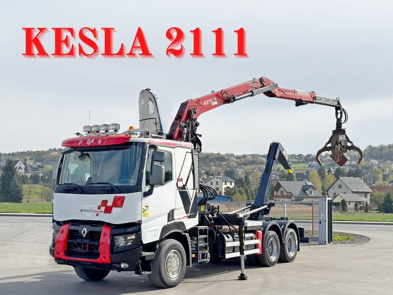 Renault C520 * ABROLLKIPPER 4,80 m * KESLA * 6x4! - Hook lift truck, Crane truck: picture 1 Renault C520 * ABROLLKIPPER 4,80 m * KESLA * 6x4! - Hook lift truck, Crane truck: picture 1
