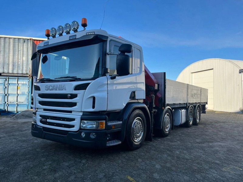 Scania P450 8x2 Flatbed + Crane HMF 2620-K6 - Dropside/ Flatbed truck, Crane truck: picture 2 Scania P450 8x2 Flatbed + Crane HMF 2620-K6 - Dropside/ Flatbed truck, Crane truck: picture 2