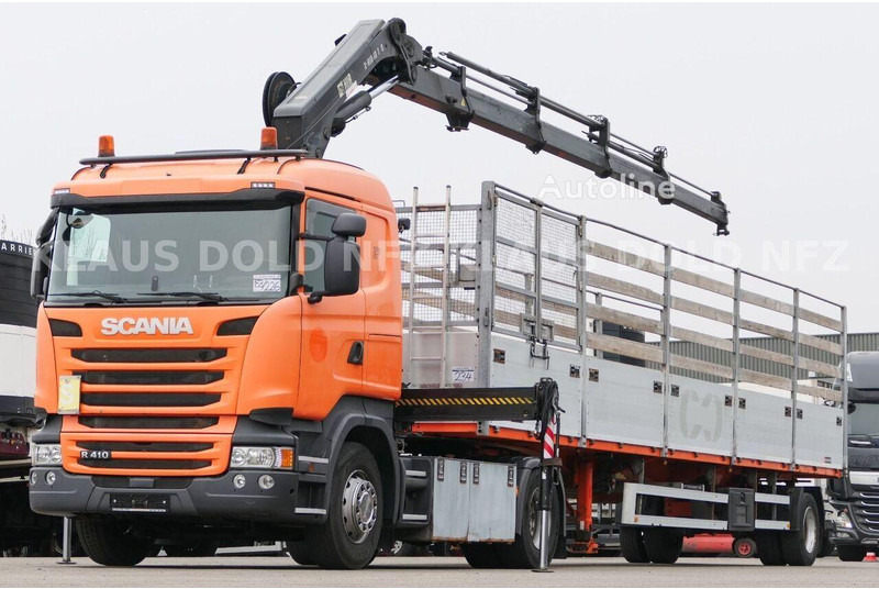 Scania R 410 - Flatbed+crane - Dropside/ Flatbed truck, Crane truck: picture 1 Scania R 410 - Flatbed+crane - Dropside/ Flatbed truck, Crane truck: picture 1