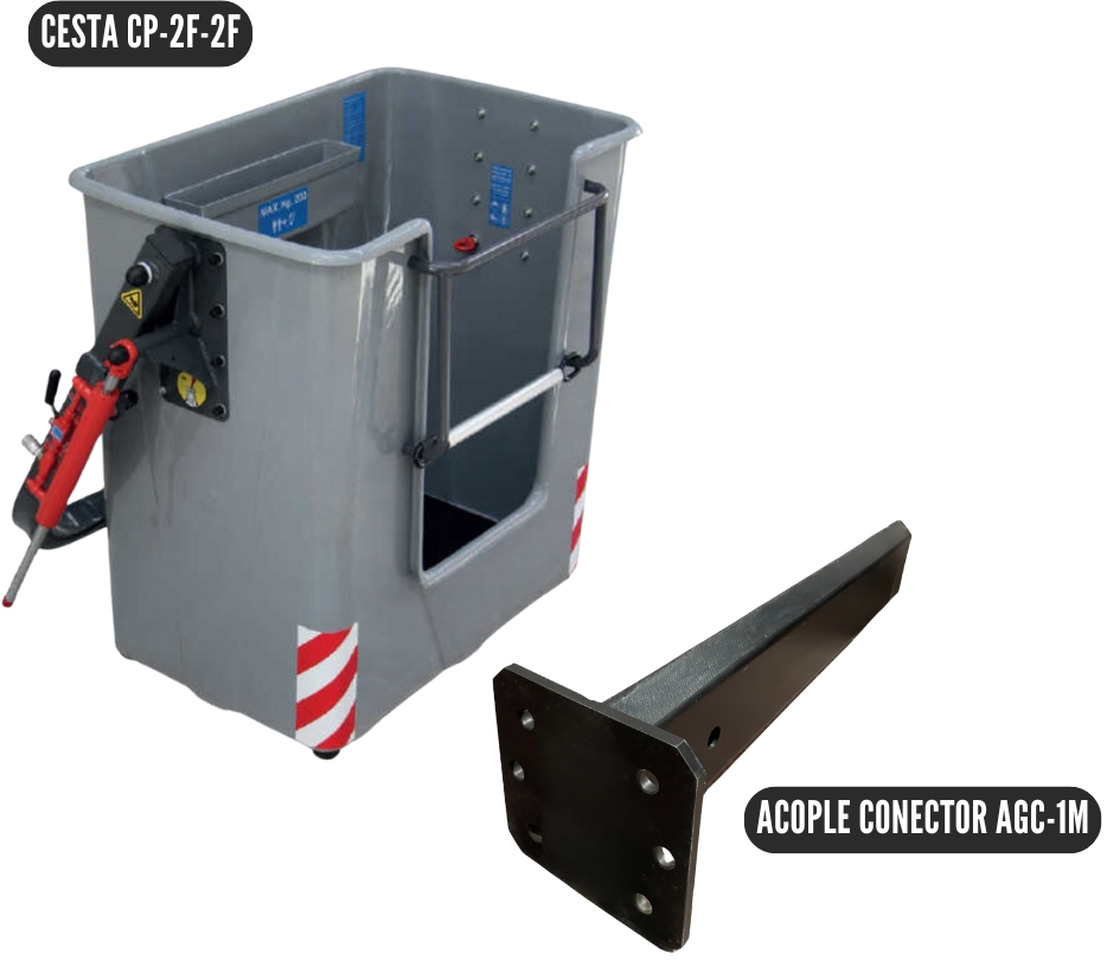 Man Basket + Connection Coupler OF-CP-2F2F+A - Attachment for Loader crane: picture 2 Man Basket + Connection Coupler OF-CP-2F2F+A - Attachment for Loader crane: picture 2