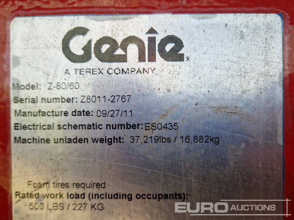 Aerial platform 2011 Genie Z-80/60: picture 36
