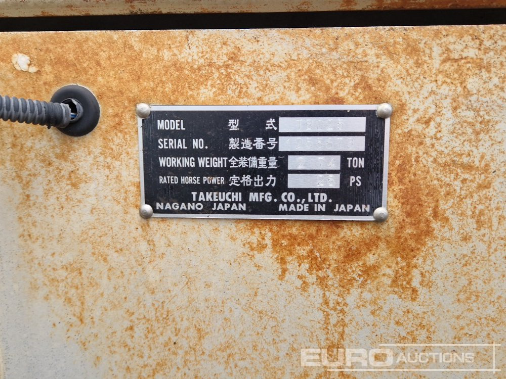 Mini excavator Takeuchi TB025: picture 29