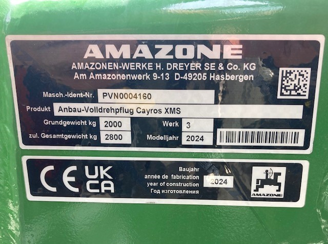 Amazone CAYROS XMS 950 SB 4-Schar - Plow: picture 2 Amazone CAYROS XMS 950 SB 4-Schar - Plow: picture 2