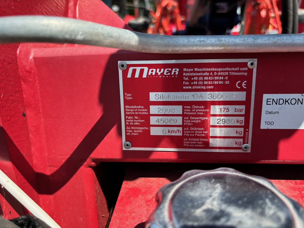 Mayer Siloking Silokamm DA 3600 F - Silage equipment: picture 2 Mayer Siloking Silokamm DA 3600 F - Silage equipment: picture 2