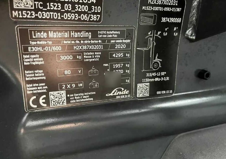 Linde E30HL-01/600 - Electric forklift: picture 4 Linde E30HL-01/600 - Electric forklift: picture 4