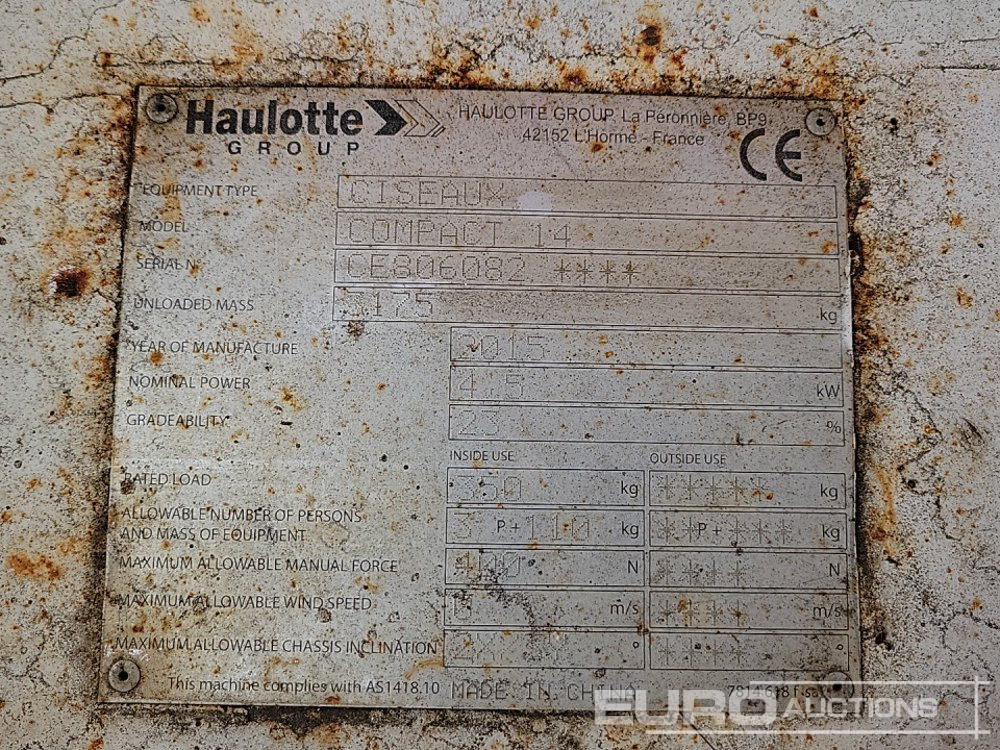 Aerial platform 2015 Haulotte Compact 14: picture 21