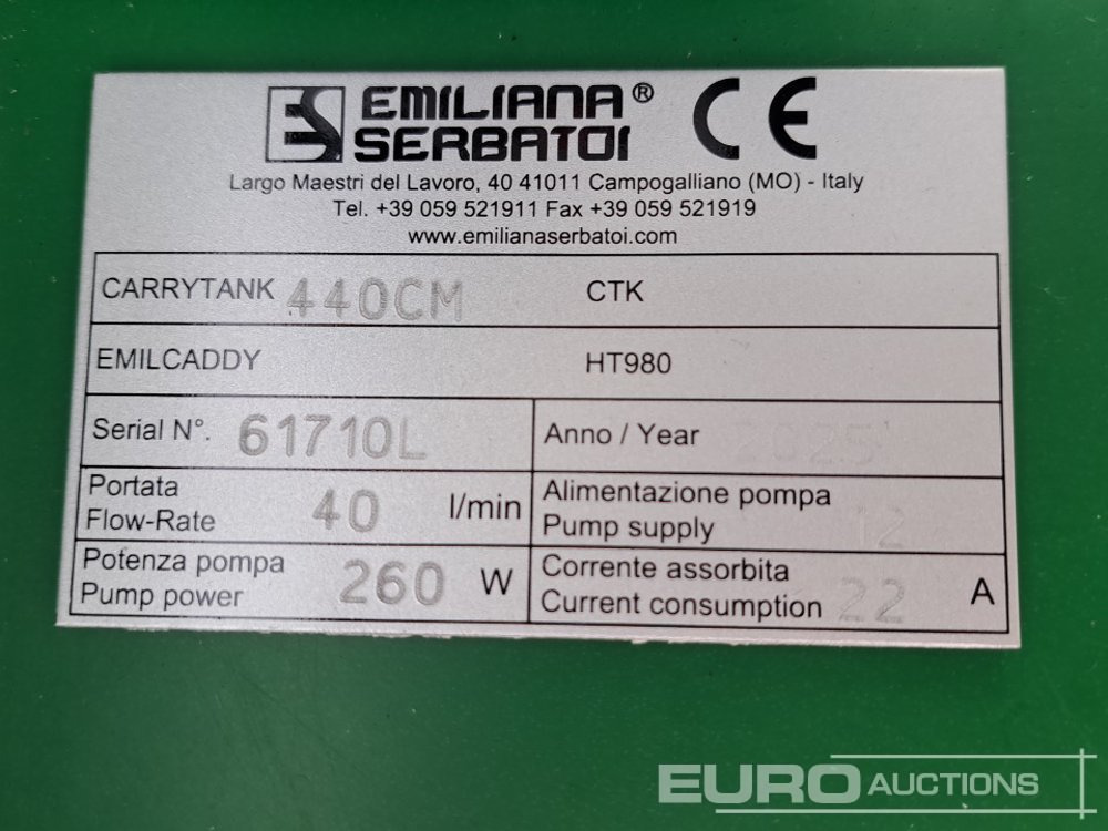 Storage tank Unused Emiliana Serbatoi 440 Litre Carry Bowser: picture 11